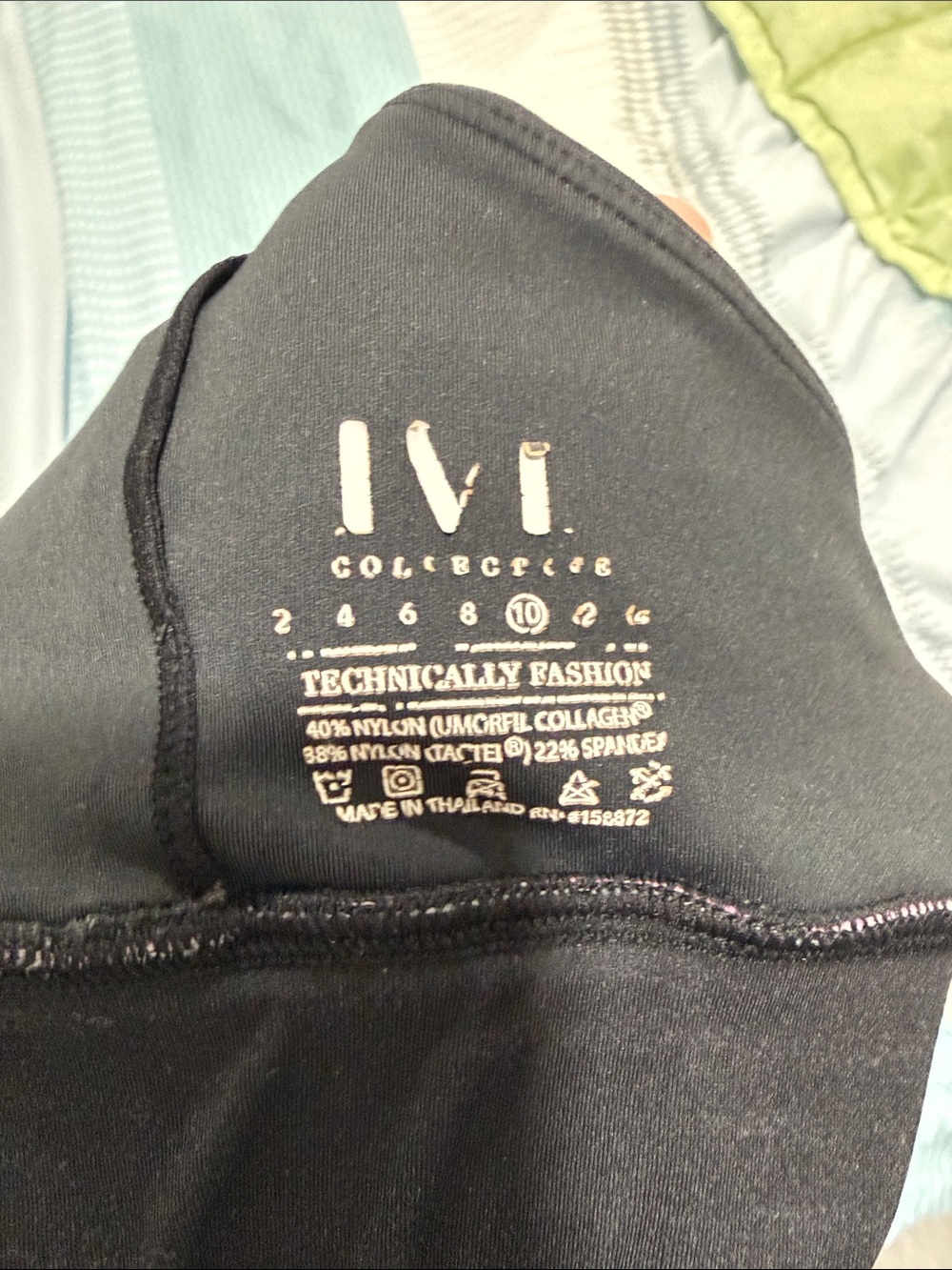 Women's Black Sports Bra with Pink-Blue Gradient Band - Picture 6 of 6